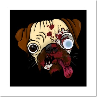 Zombie pug dog Posters and Art